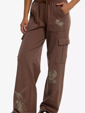 Brown Indiana Jones Wide Leg Cargo Lounge Pants
